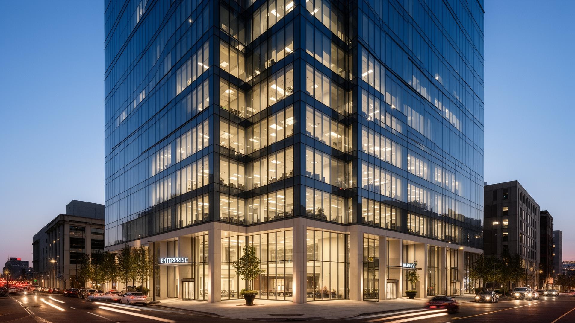 Modern commercial facility exterior